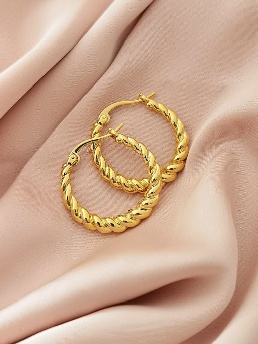 16K gold Brass Geometric Minimalist Hoop Earring
