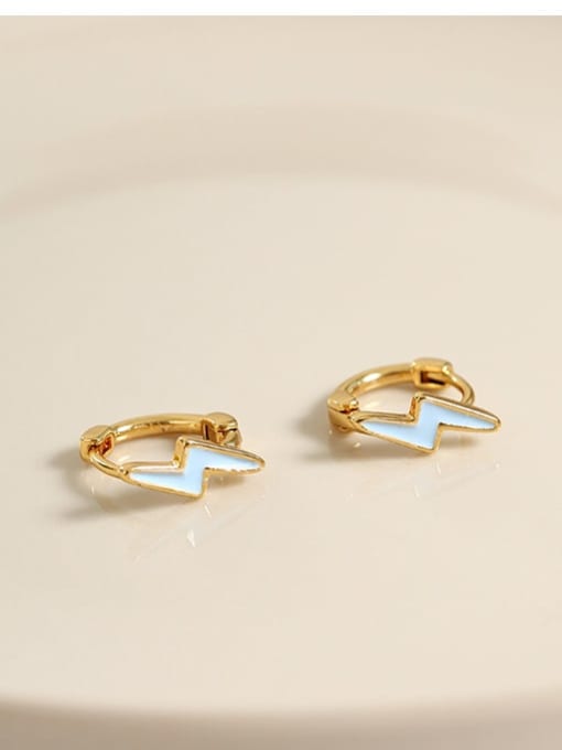 Five Color Brass Enamel Geometric Dainty Stud Earring 2