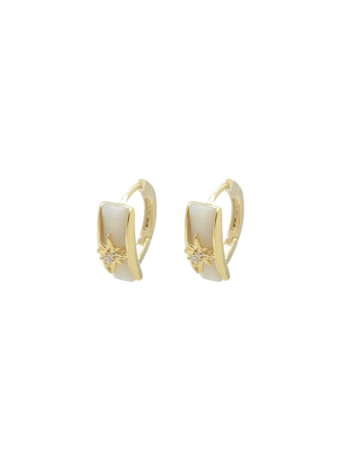 YOUH Brass Cubic Zirconia Star Dainty Stud Earring 0