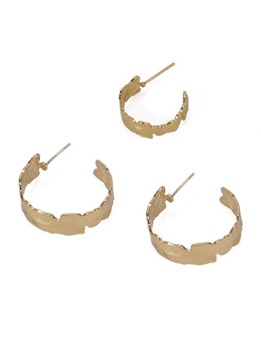 Big circle Brass Smooth Geometric Vintage Hoop Earring
