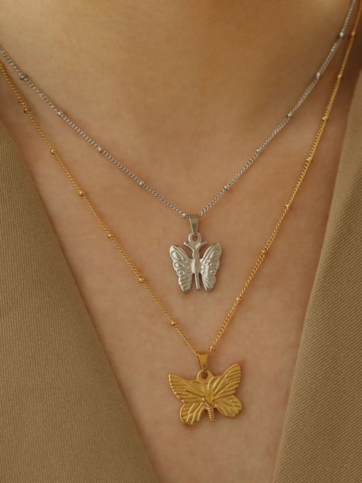 ACCA Titanium Butterfly Vintage  pendant Necklace 1