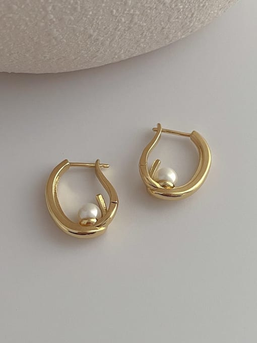 ZRUI Brass Geometric Minimalist Drop Earring 3