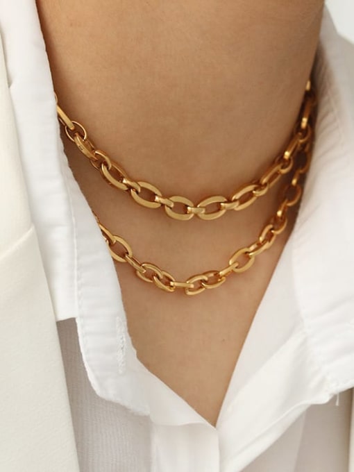 ACCA Brass Geometric Vintage Hollow Chain Necklace 1