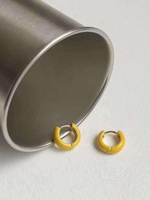 ACCA Brass Enamel Geometric Minimalist Huggie Earring 2