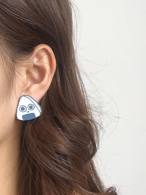 Five Color Alloy Enamel Geometric Cute Stud Earring 2