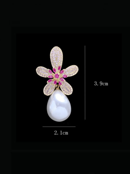 SUUTO Zinc Alloy Cubic Zirconia Flower Vintage Cluster Earring 2