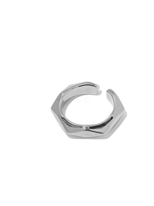 Diamond White Gold Brass Cubic Zirconia Geometric Minimalist Band Ring