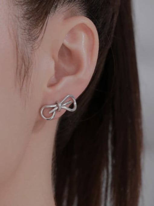ACCA Brass Bowknot Minimalist Stud Earring 1