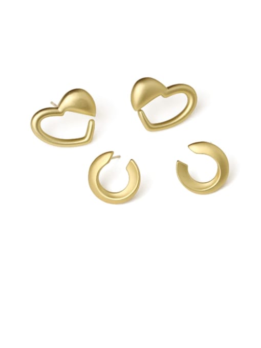 ACCA Brass Hollow Heart Minimalist Stud Earring 0