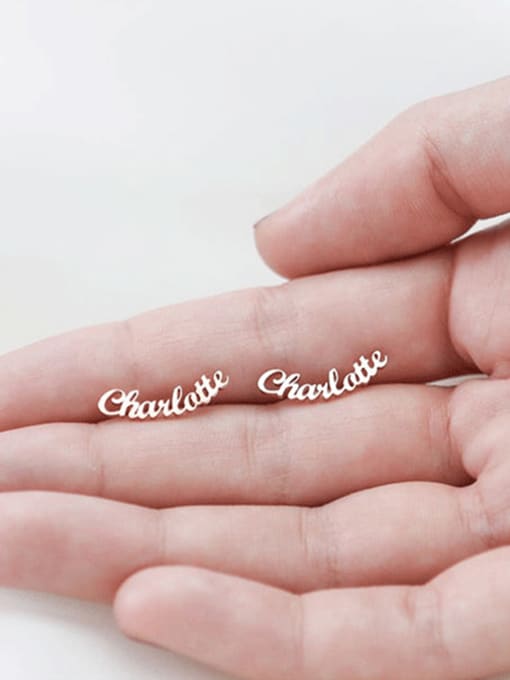 Desoto Stainless steel Letter Minimalist Custom Name Earrings 0