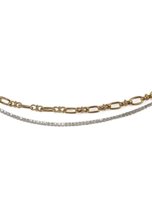 Gold Bracelet Brass Geometric Vintage  Multilayer chain Strand Bracelet