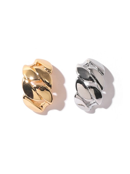ACCA Brass Smooth Geometric Vintage Stud Earring 0