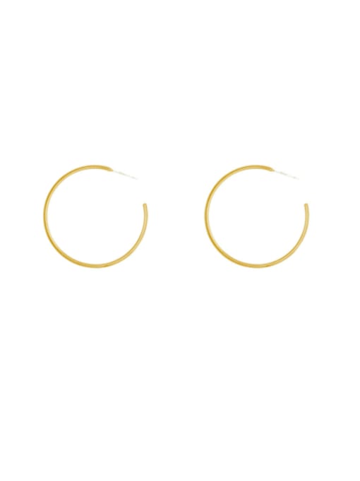 14K gold Brass Geometric Minimalist Hoop Earring
