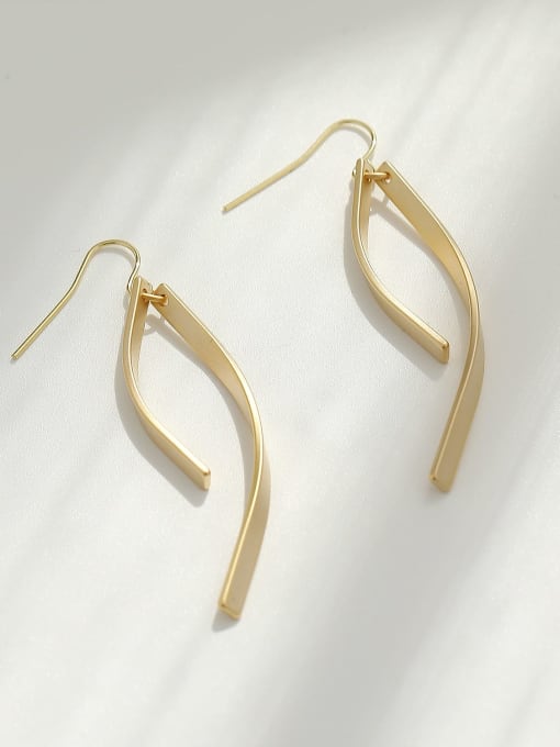 HYACINTH Brass Smooth Irregular Minimalist Hook Trend Korean Fashion Earring 3