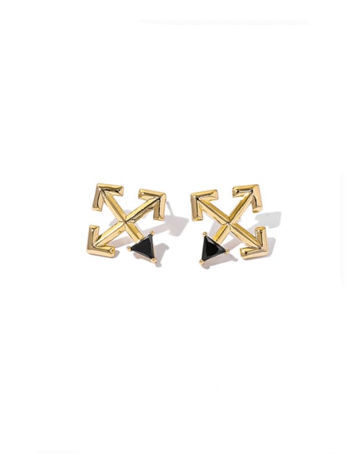 Arrow stud Brass Triangle Minimalist Stud Earring