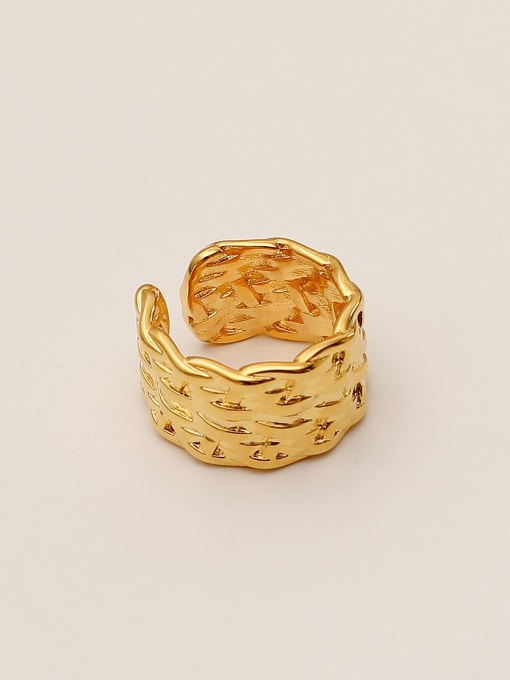14K gold Brass Geometric Vintage Band Fashion Ring