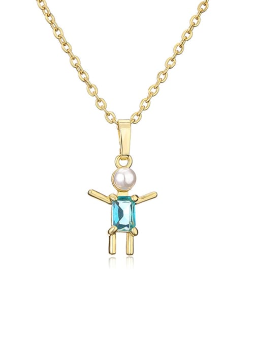 AOG Brass Imitation Pearl Girl Cute Necklace 1
