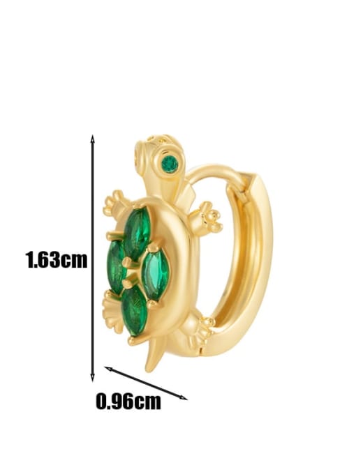 3 # Golden -- Single Brass Cubic Zirconia Animal Trend Single Earring
