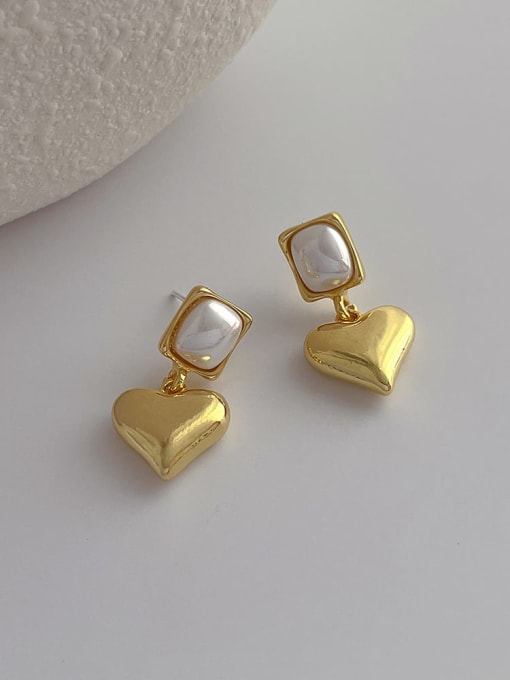 ZRUI Alloy Imitation Pearl Geometric Minimalist Drop Earring