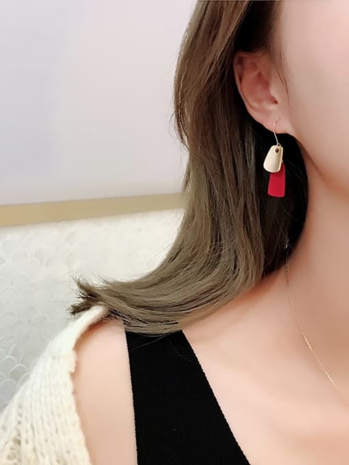 HYACINTH Copper Enamel Geometric Minimalist Hook Trend Korean Fashion Earring 1