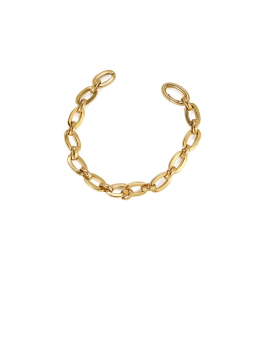 Coarse Bracelet Brass Hollow Geometric Chain Vintage Link Bracelet