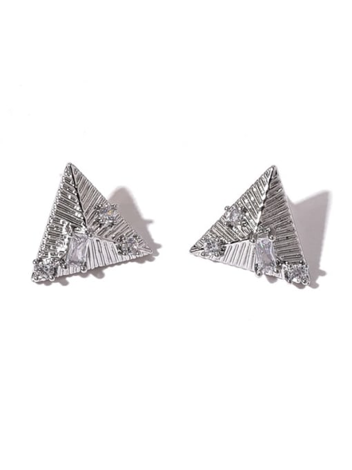 TINGS Brass Triangle Vintage Stud Earring 2