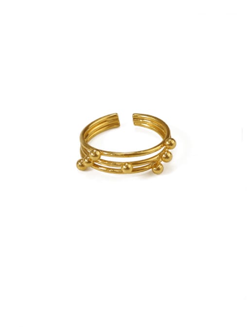 ACCA Brass Bead Round Vintage Stackable Ring 2