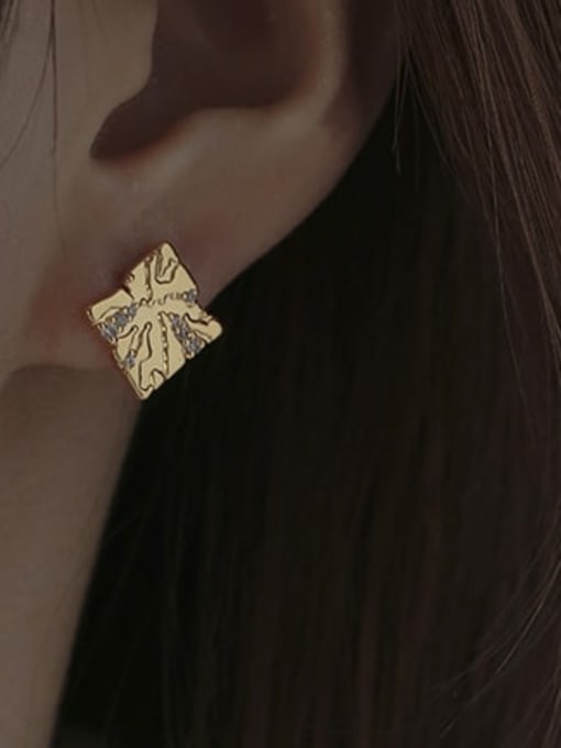 ACCA Brass Geometric Vintage Stud Earring