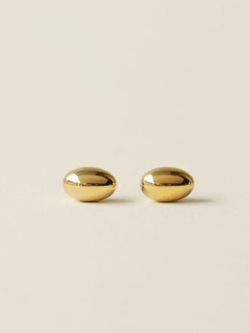 ACCA Brass Smooth Oval Minimalist Stud Earring 0