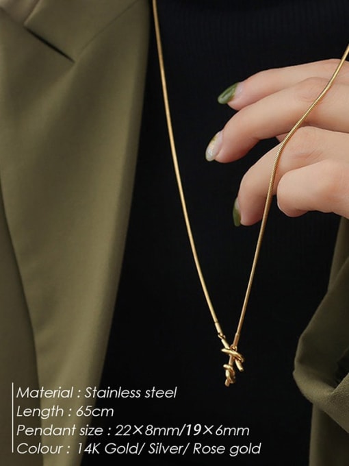 Desoto Stainless steel Tassel Minimalist Lariat Necklace 1