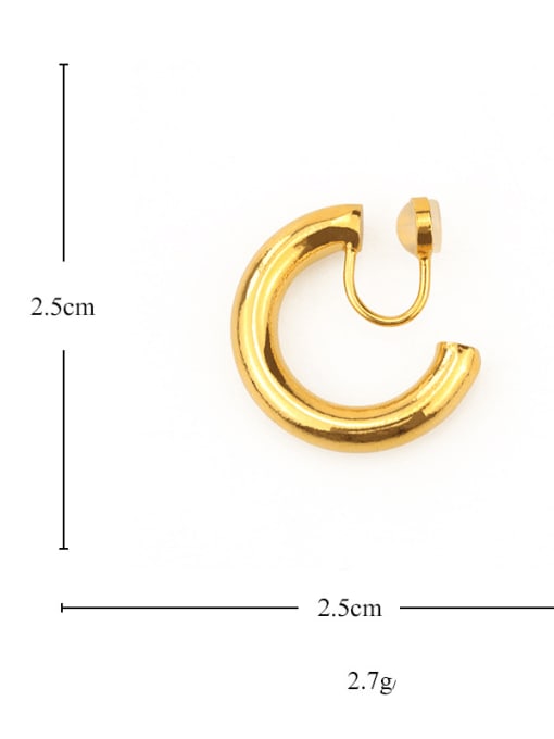 Five Color Brass  Smooth Geometric Minimalist Huggie Earring 2