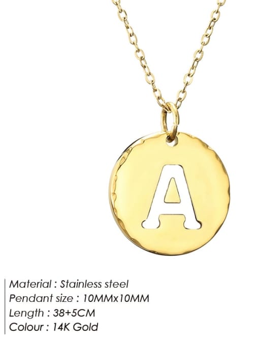 A 14K gold Stainless steel Letter Minimalist Necklace