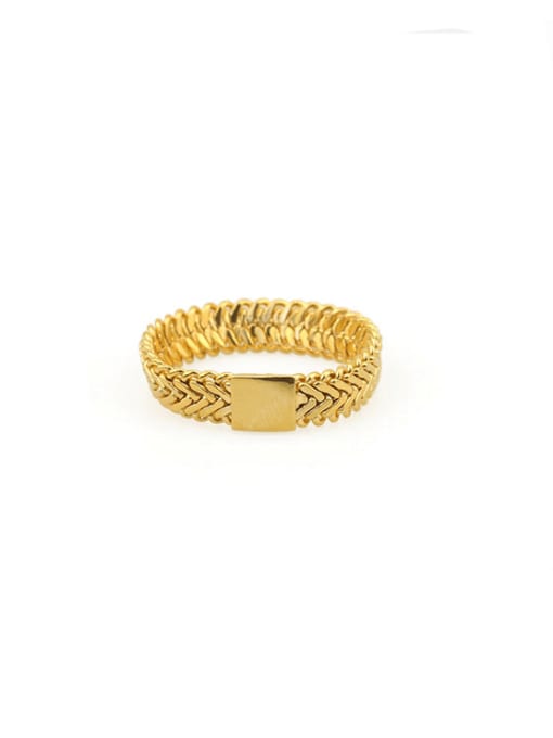 ACCA Brass Geometric chain Vintage Band Ring 0