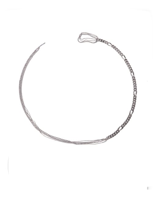 ACCA Brass Geometric Minimalist Chain Lariat Necklace 0