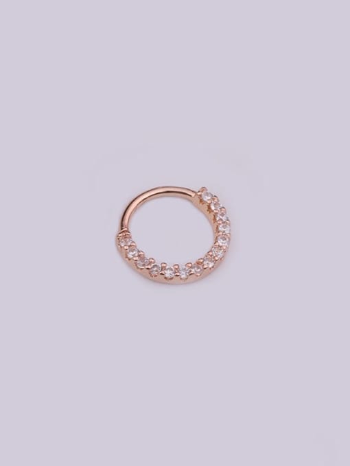 1#rose gold Brass with Cubic Zirconia White Round Minimalist Stud Earring
