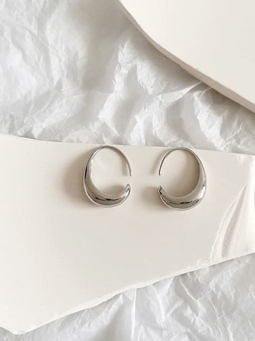 White K Copper Irregular Minimalist Hook Trend Korean Fashion Earring