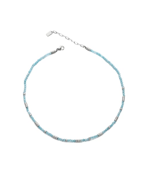 Steel color Titanium Steel MGB beads Irregular Trend Necklace
