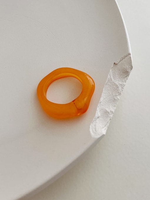 I 170 orange ring Resin Geometric Vintage Band Ring