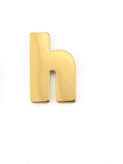 H Ony One Titanium smooth Letter Minimalist Stud Earring(single only one )