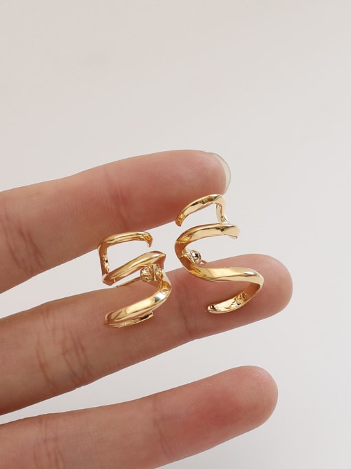 HYACINTH Brass Irregular Minimalist Stud Trend Korean Fashion Earring 3