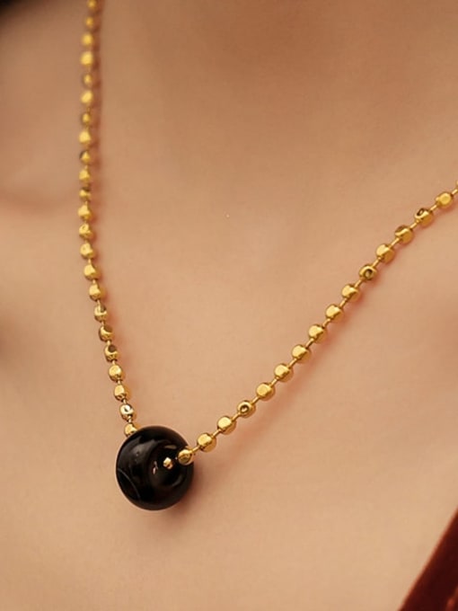 Five Color Brass Geometric Vintage Beaded Necklace 1