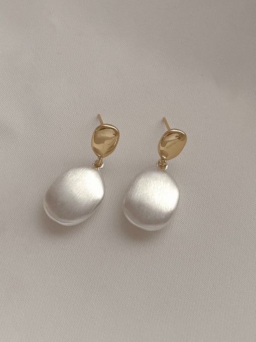 G07 Contrast Droplet Earrings Brass Geometric Minimalist Drop Earring