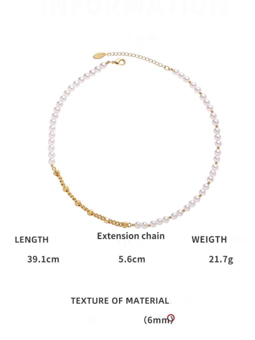 necklace Brass Imitation Pearl Hip Hop Geometric  Bracelet and Necklace Set