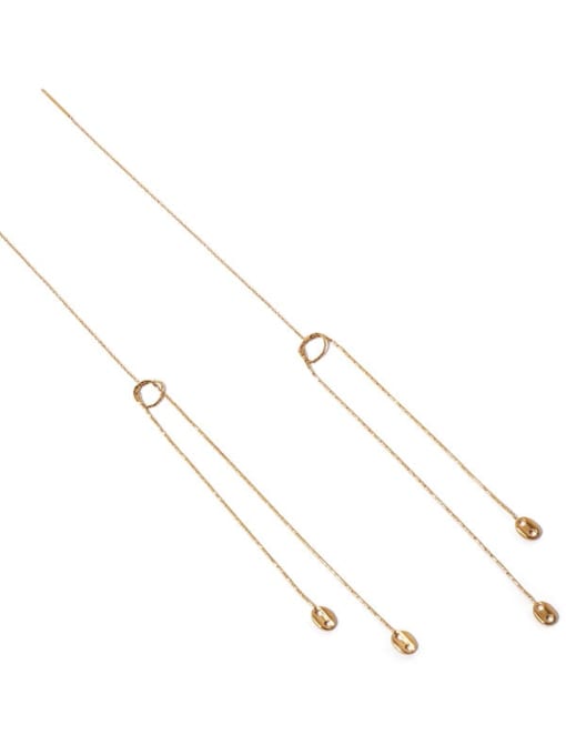 golden Brass Tassel Vintage Threader Earring