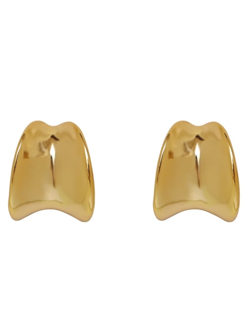 HYACINTH Brass Irregular Minimalist Stud Earring 0
