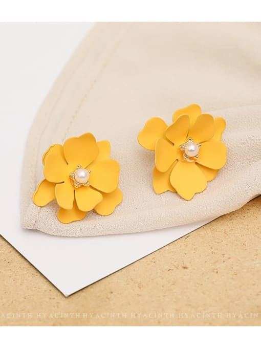 HYACINTH Copper Enamel Flower Cute Stud Trend Korean Fashion Earring 2