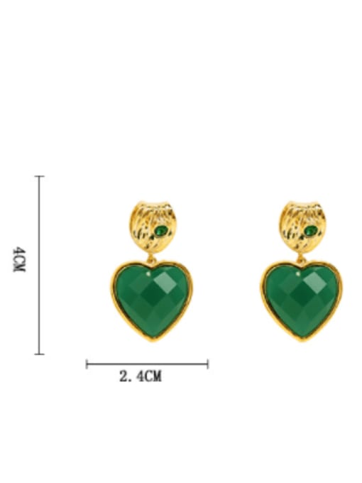 HYACINTH Brass Enamel Heart Minimalist Drop Earring 2