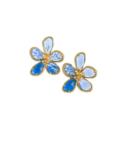Papara Alloy   Glass stone Flower Minimalist Stud Earring