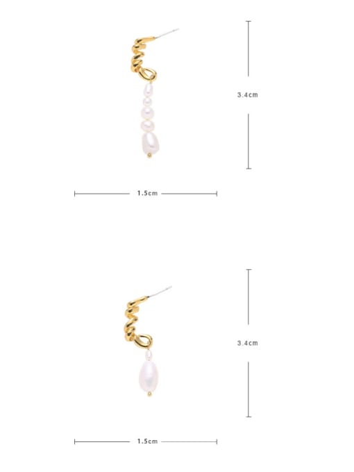 ACCA Brass Imitation Pearl Irregular Minimalist Single Earring 4