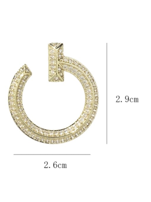 SUUTO Brass Cubic Zirconia Geometric Luxury Cluster Earring 2